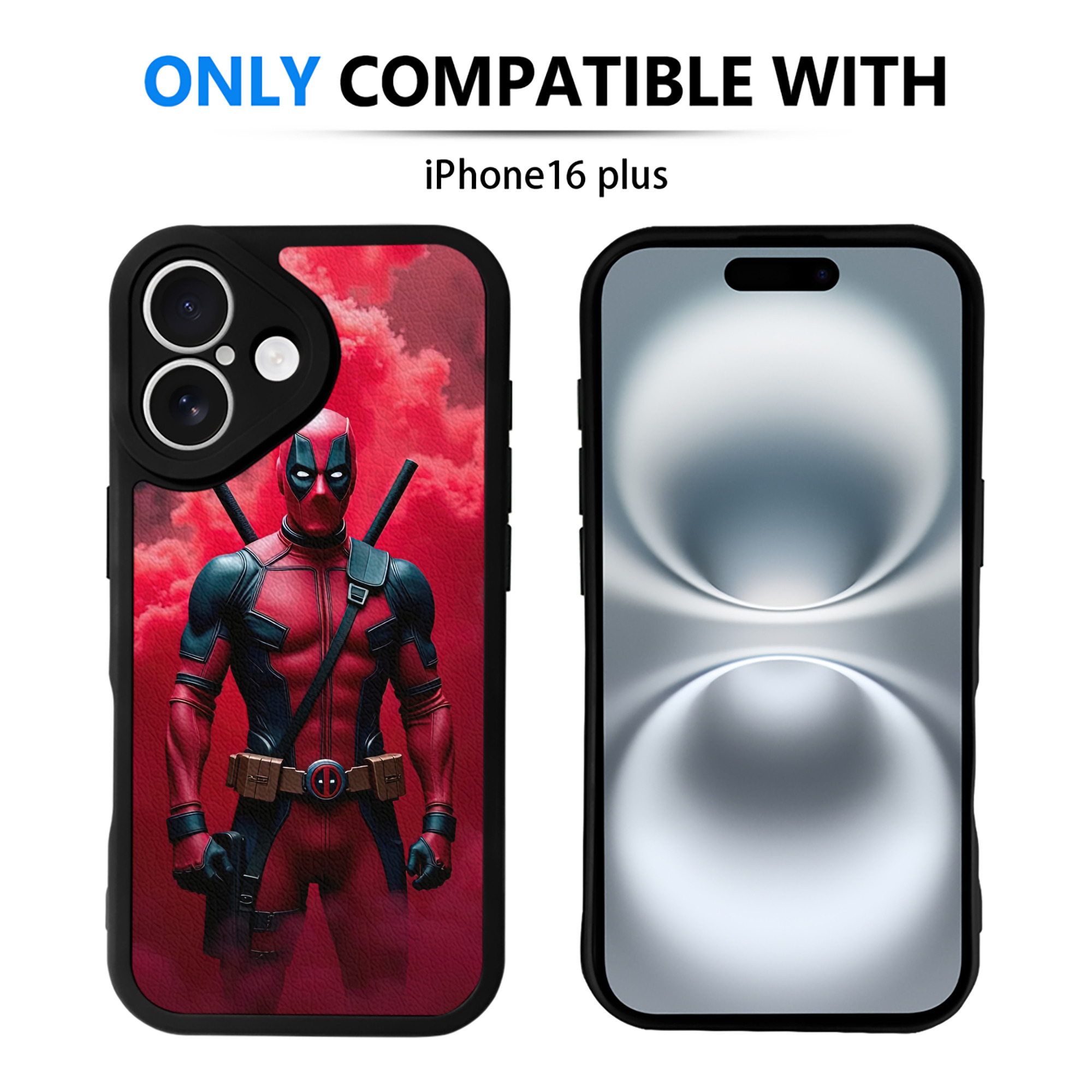 （画像用） Deadpool デッドプール 【iPhone 16シリーズ対応】シリコンスマホケース（レザー調） 材質：シリコン